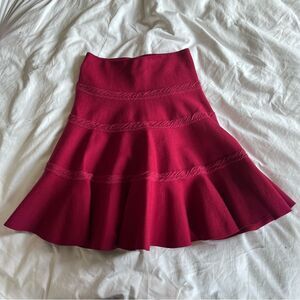 Alaia // Red Wool Skirt
